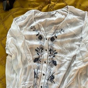 Embroidered long sleeve shirt
